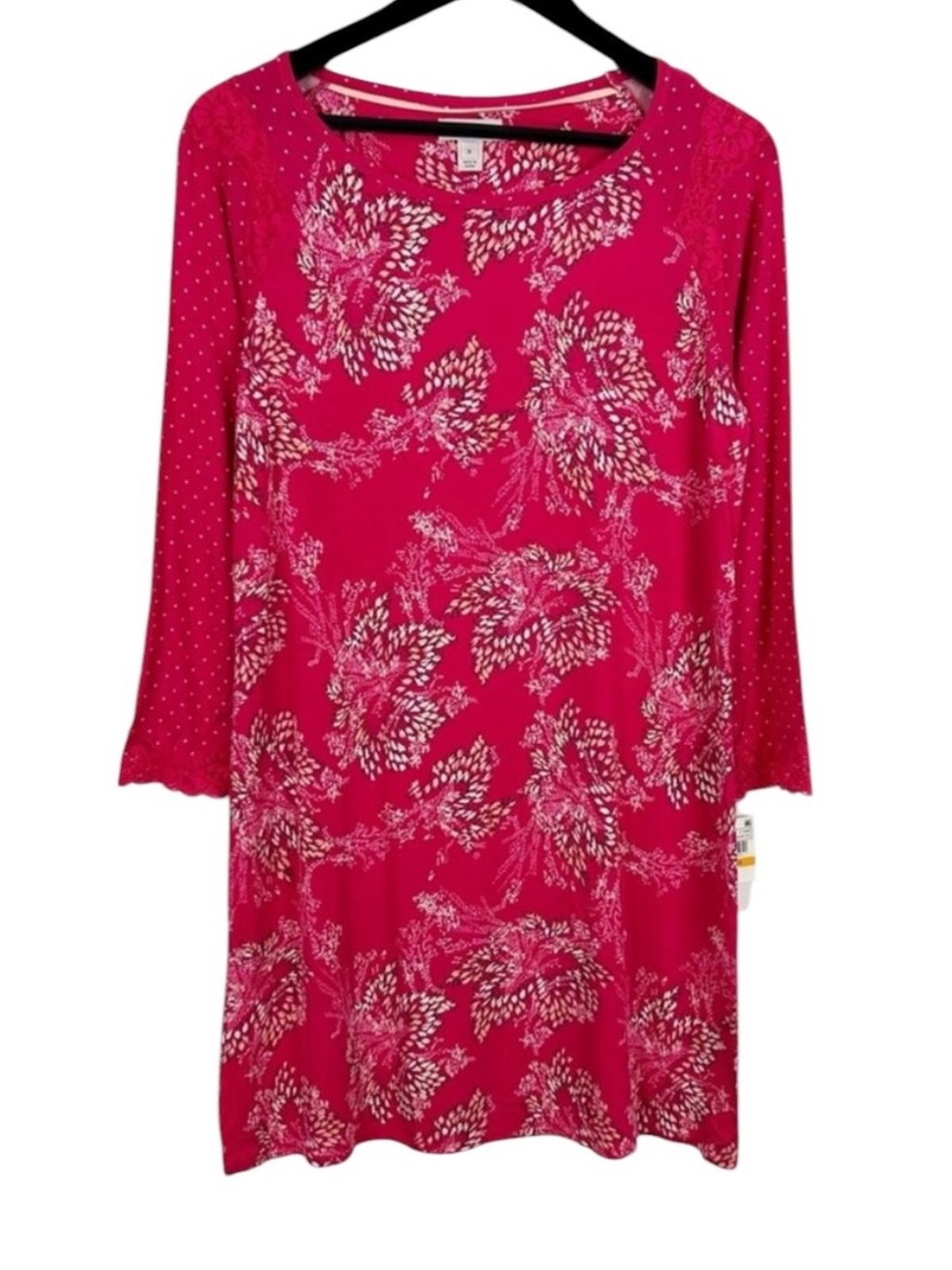 Sesoire by Miss Elaine Pink Floral Modal Sleepshirt Size Small